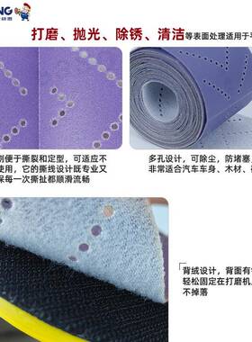 厂12米（70家紫色砂卷陶瓷磨料条砂纸汽长车砂打磨抛光紫纸色纸卷