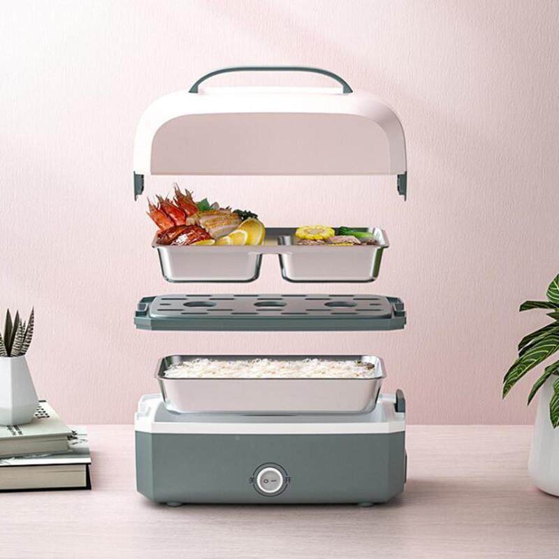 便携式可电热饭盒保温盒插FH001电隔水加热蒸煮饭神器加热饭上菜