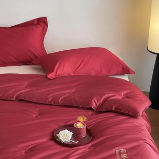 档红色喜庆高长绒棉婚被结婚婚房色陪嫁接冬TD20250亲喜被被红乔
