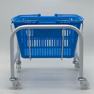 零食店篮物底座篮超篮市购物篮托架金属架子篮子子存FJO放车白色