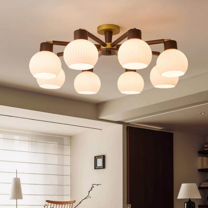 北欧简原约客厅玻吊灯大气家用中古卧灯室餐厅XD-06-46日式木璃奶