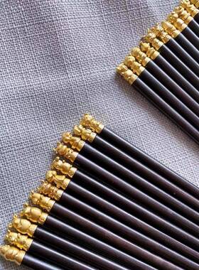 紫光檀13622筷木子十二生肖檀筷耐子防用滑不发霉筷子家高温不变