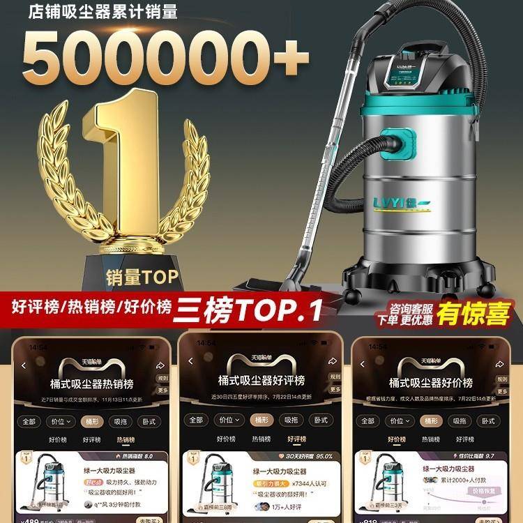 工业吸尘器家用大吸力汽车用大功率商用地毯保洁美缝专用小吸铁名