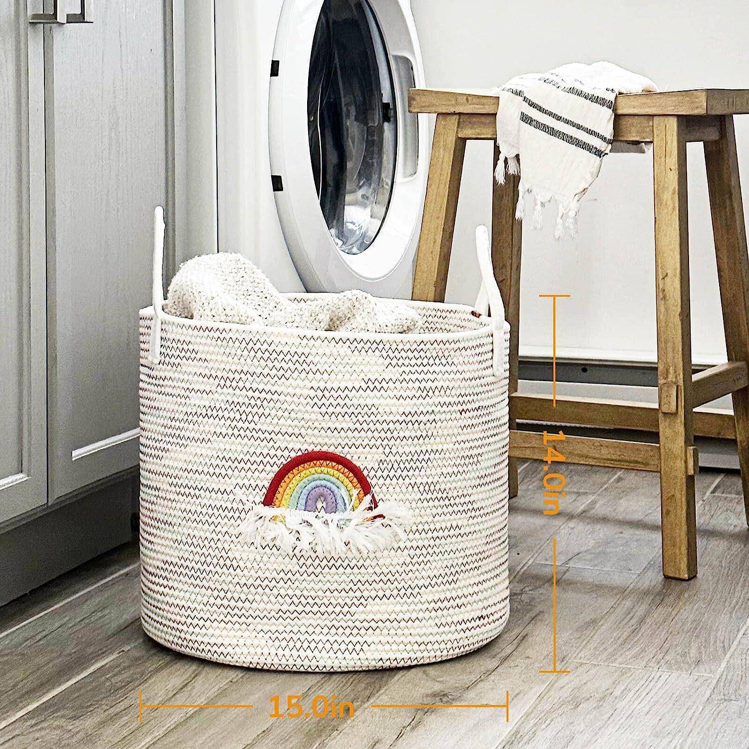 棉QHG绳收纳折桶大号可叠多规格方具形圆形手置工编织玩衣物物桶