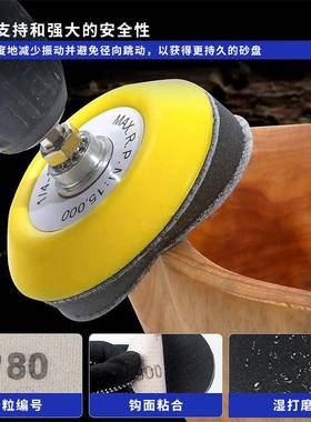跨境货JNT源3寸75mm碳化硅水磨背绒砂件纸套313打磨片带海绵装羊