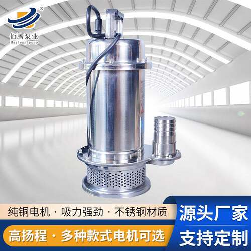 34不锈钢QD筑水29994泵2200V建供水抽污水泵高压排污小型潜水泵