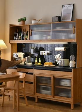 哥哈根餐边柜实木岩板日一式樱桃木酒IXC柜餐桌体靠本高墙日式小