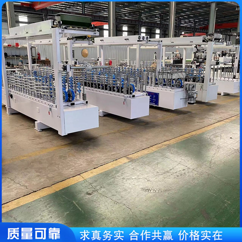 PLC操作多功能外墙保温PVC护角包覆机 1250型木饰面板冷胶包覆机
