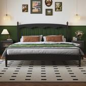 法式 复古床QUA黑色床1.5m1.8人m双床现代木简约美式 全实温莎主卧