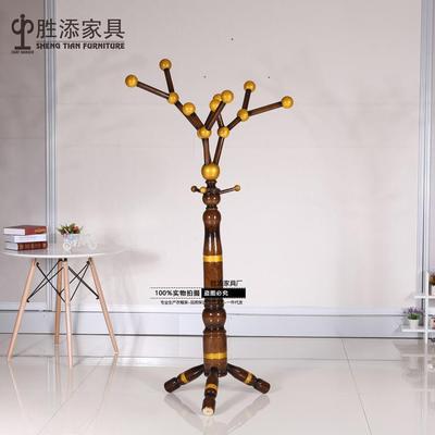 三角发财树卧挂全实木落公地衣帽架56481创意蜡木室客厅办室衣架