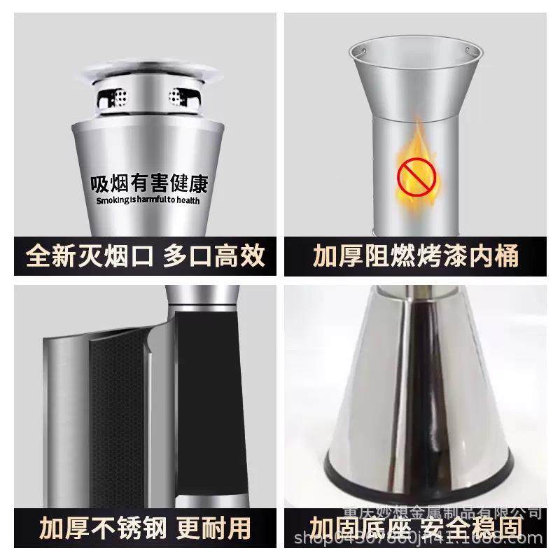外不锈钢立式灰柱酒店吸CQB烟区烟灰烟烟头收集桶户烟蒂柱落地灭