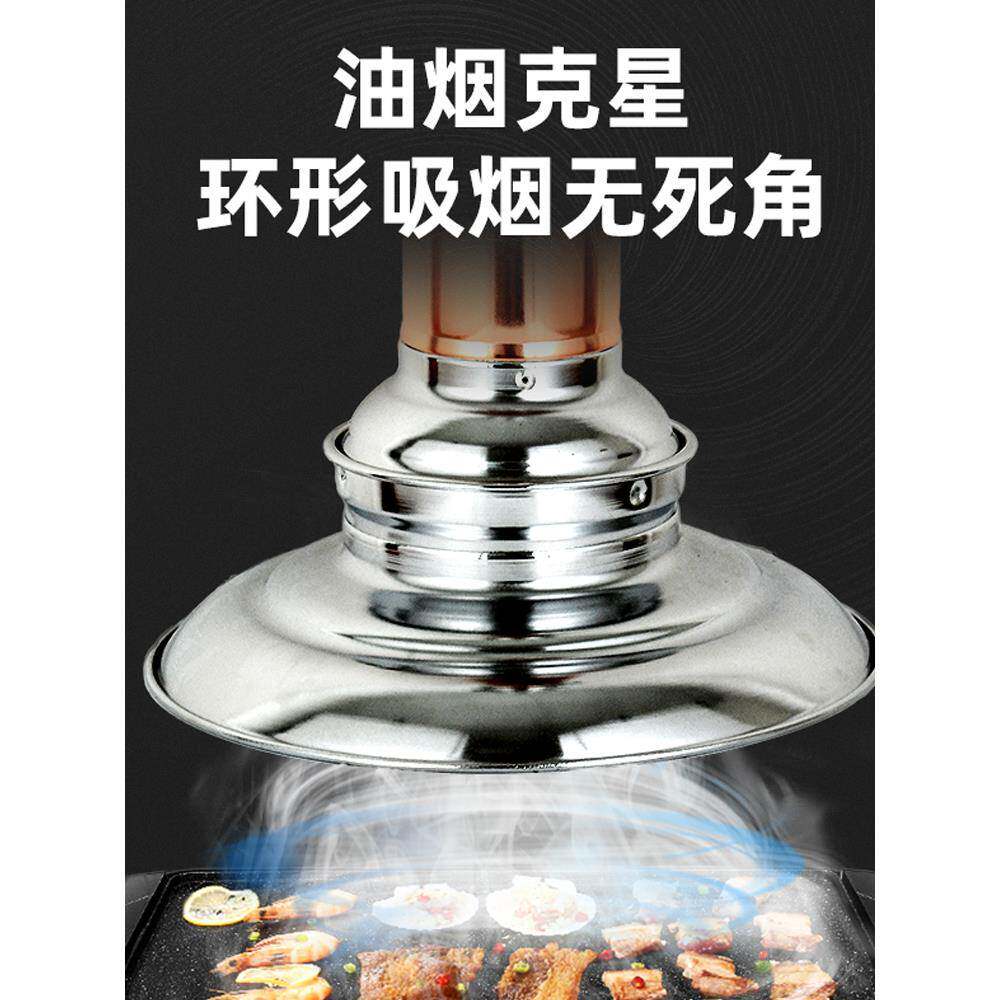烧设烤上伸缩管排烟烟商用硬管排管油烟机吸风烟机排店AJA韩式烤