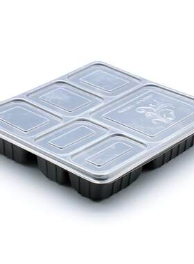 1500毫升六打包盒微波加热餐食堂528外卖商用长方饮形六炉格快格