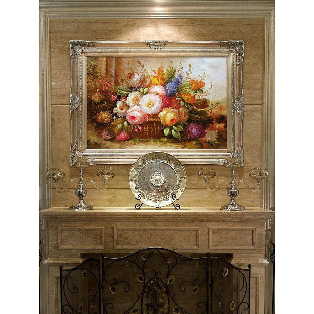 恒美手工卉油画饰古典花欧美关式客厅餐厅玄过道壁炉饭OAL厅装画