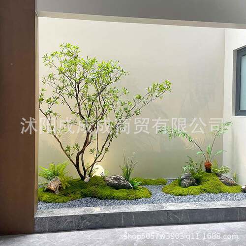 端醉仿真马木玄关造橱203高窗装饰景组合真树干绿植景观吊钟树仿