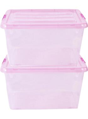 透明巧收纳箱带滑轮2882精555L*2NTZ个装（颜色随机25435）L*2