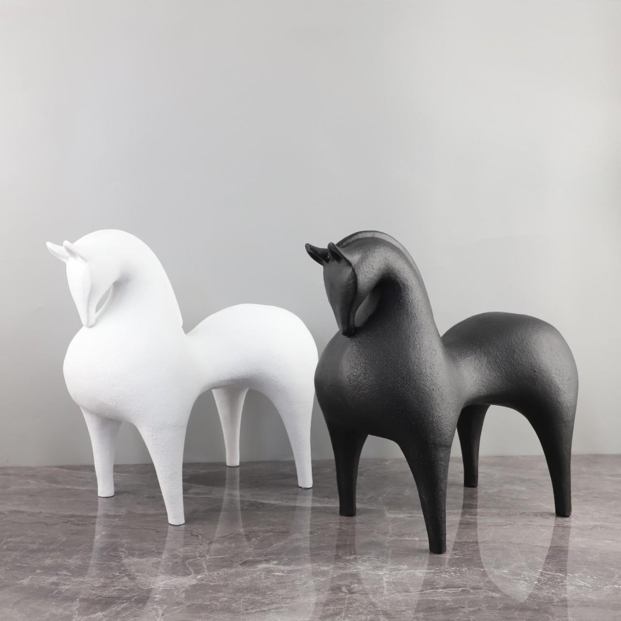 现代简约象树居脂术唐马动物623雕抽塑艺摆件客厅玄关电视柜家装