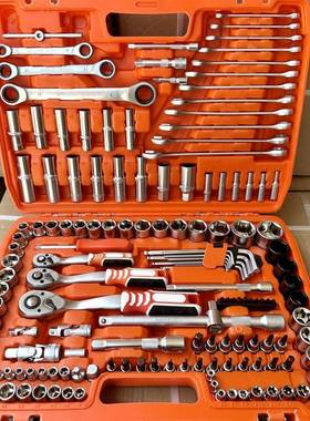 121件汽修工具套装汽车维套修工58062具件修车工具手工具扳套箱装