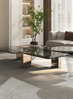 侘季方几风异形茶几钢化玻璃茶几小户型极简客IIX厅家用长形茶边