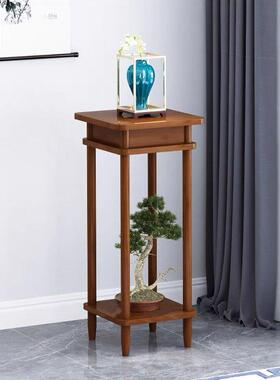 花花架子室内客厅落地式置摆物架高式端件盆架实木新中绿萝IWV植