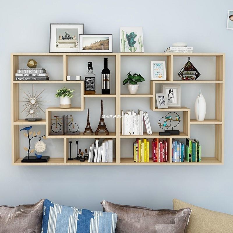 博面古架桌多层现代壁挂式多宝阁挂墙中EPD式墙上置物客架茶厅架