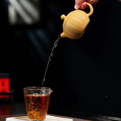 店宜泥兴原矿600手工紫砂砂壶段紫砂茶壶家用竹编西施网紫壶