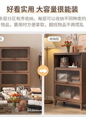组柜落地收柜书柜纳矮书实木展示柜带客厅柜门矮柜杂志c合PPN楼包