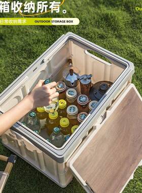 户拉外小车露营收纳箱手提野理营置物储箱车载后备箱IMQ整箱野餐