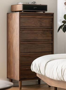 北美黑胡卧桃木LWP斗柜室抽木屉客厅樱桃全实木储五物柜日式收纳