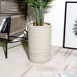 工厂销直陶瓷花盆特大款高筒号高落地圆筒家UTX用客厅大型绿植盆