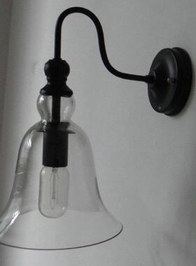 美式村铃铛玻璃壁灯loft复室古个性卧书房过阳道台酒吧咖啡厅wmb5