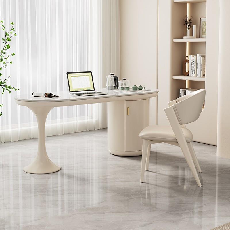 现代简约茶几风茶台室书桌小户型岩奶油轻奢茶办桌椅组公合泡奶油