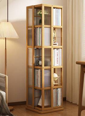 创1225旋转书架客厅落地多层书物架子非实木意儿童绘本置架家用简