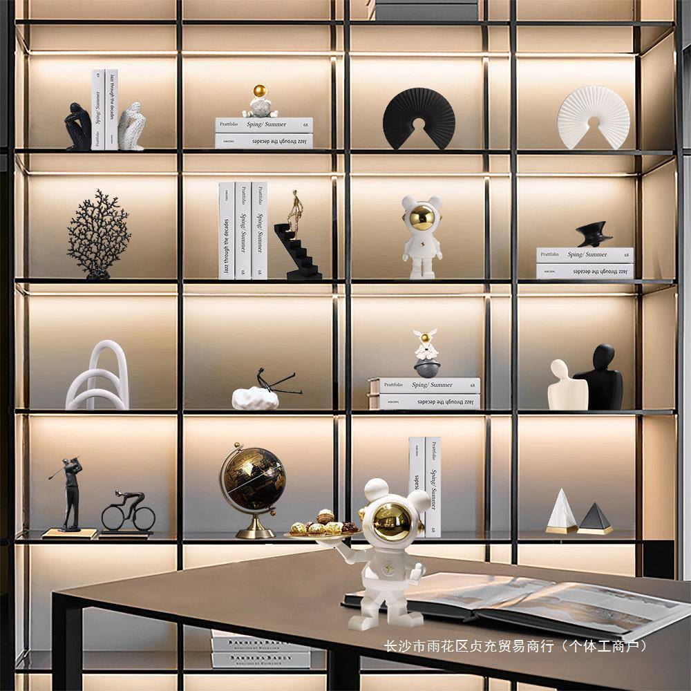 新中式轻奢340客高档家居装饰品摆件书柜办公室示柜软装展工厅艺