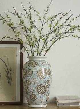 法陶瓷花瓶式插花花简复古约CTJ美式水培鲜玫瑰客厅摆件艺术工艺