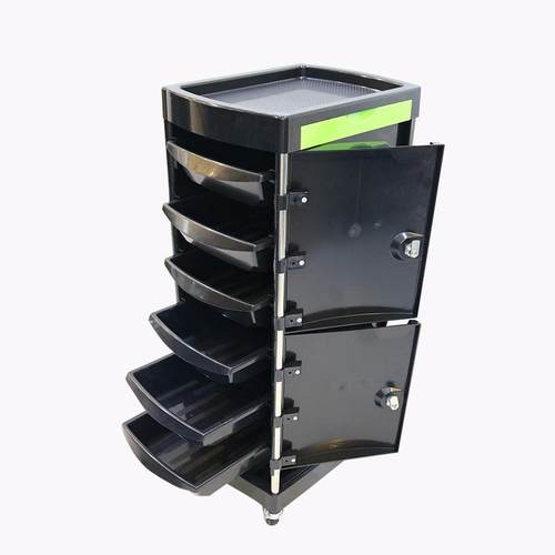 PP塑料美发推车多功能理发店DY-X13工锈具车廊杠车不六层带发门锁
