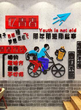 网烧烤肉饭店墙饰面装创意火20129、2锅餐酒馆厅饮宵红夜小吃背景