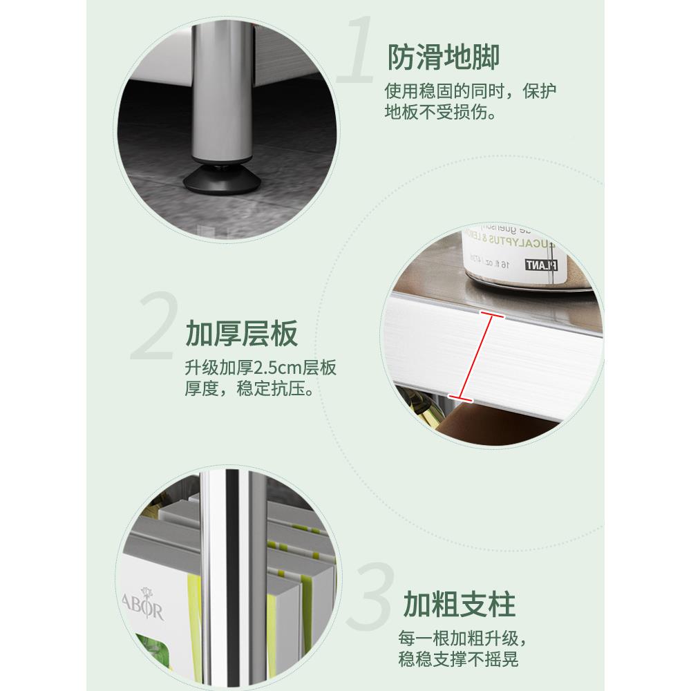 c式s卫生间置物纳架不锈钢浴室多层架落地收架杂架物转角厨MGX房