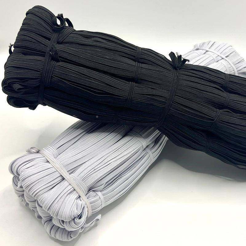 走马带.4筋-1c黑0白丙m纶松紧带扁平弹YOR力橡带跑马带服装