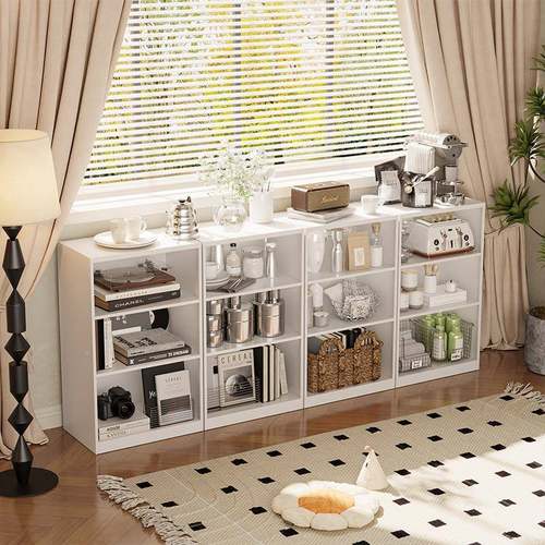 用钢制书柜JFSG-01自由合格子柜一体靠物墙落地组家多层书架儿童