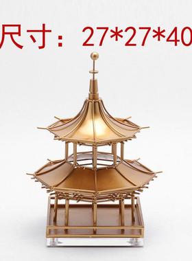 中式新轻EVI奢创客厅玄关办公区意建软装酒筑店样板房装饰品宝塔