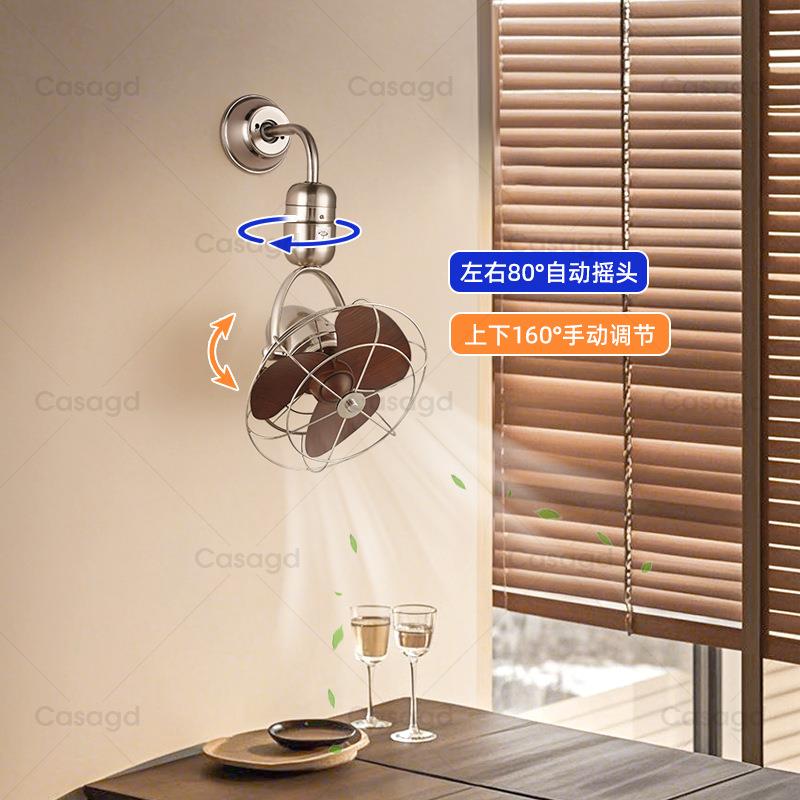 中古风壁挂式头吊扇道书房厨过房吧台大无品牌/风摇量小变频吊扇c