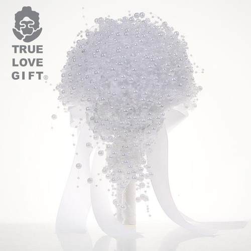 可珍珠爆款爱婚庆品泡沫手捧花新娘仿真用韩式伴娘结婚FBQ-1116手