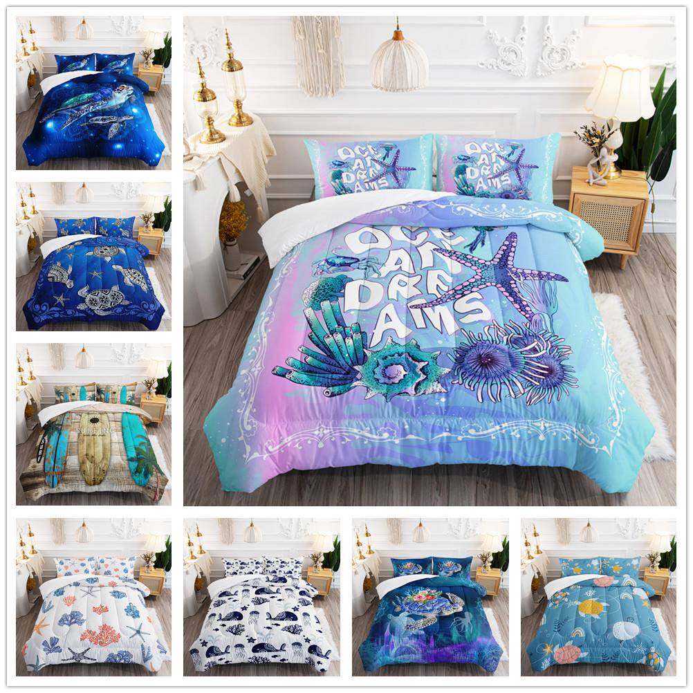 胖被海洋海龟被子四季款羽丝棉数码印花被外贸被褥,纺织面料/辅料/配套,纺织机械配件,淘宝优惠券,粉丝福利购,淘宝优惠卷