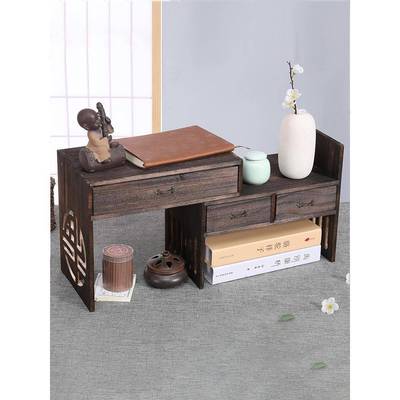 实木架子桌面置物架学生书桌桌上迷你小书架飘窗收纳书柜组合书橱