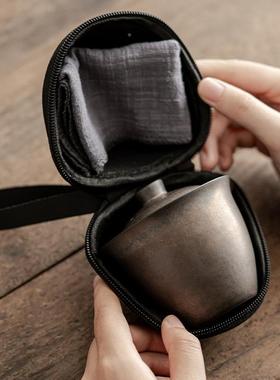 九风复古轻匠奢旅行39093茶具铁釉一壶两快客杯便杯携式陶瓷茶具