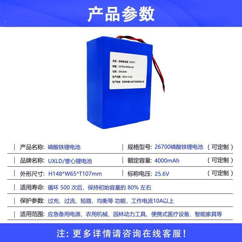 3.告2V磷酸铁锂电急池组应备用电池户外广机246V25.V铁391锂电池