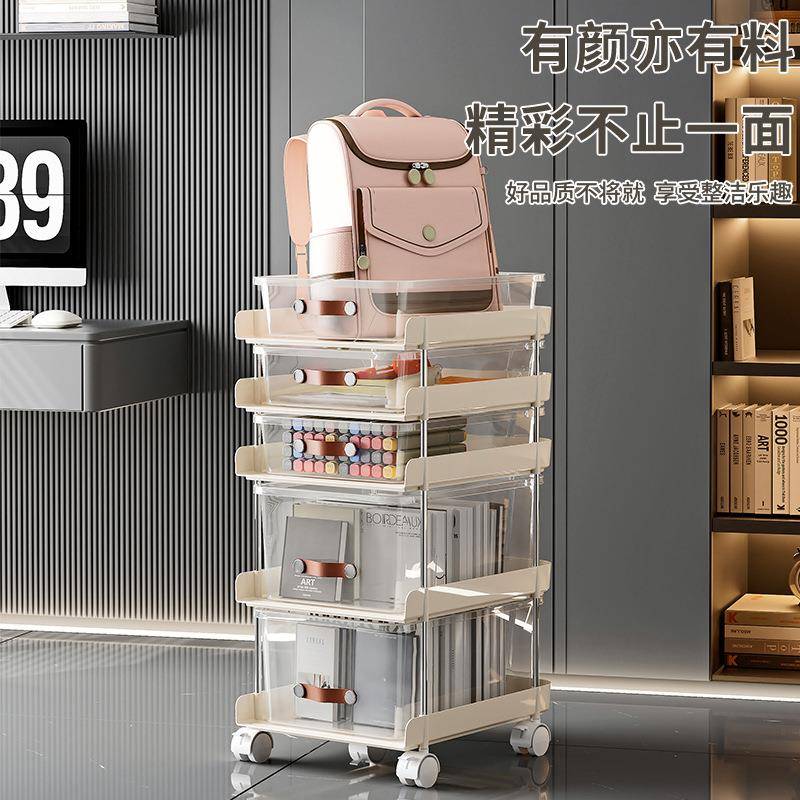 厂家置物架物零食客厅抽屉杂可移动小推车JZK-9029家式用书架饮料