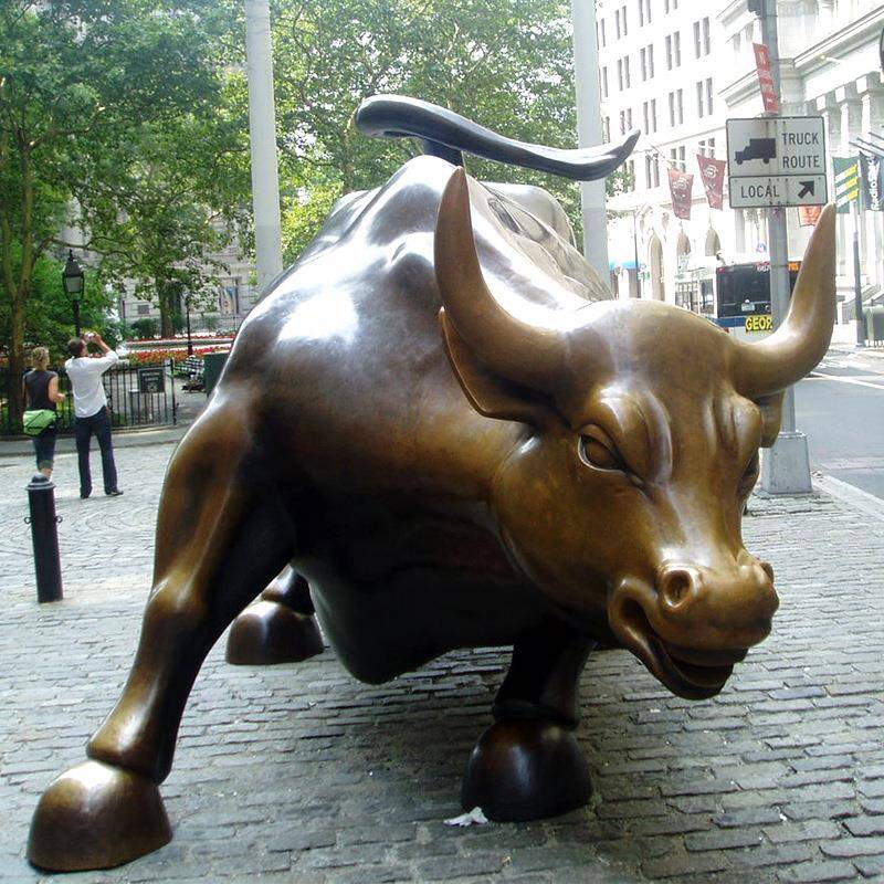 铜华斗尔街摆牛A-442-YX雕塑件室外铜牛雕塑门口铸奋牛开荒牛金融