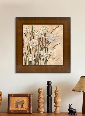 马蹄画莲》法式现al202404代复古客厅饰高级矮感美式玄关卧室餐厅